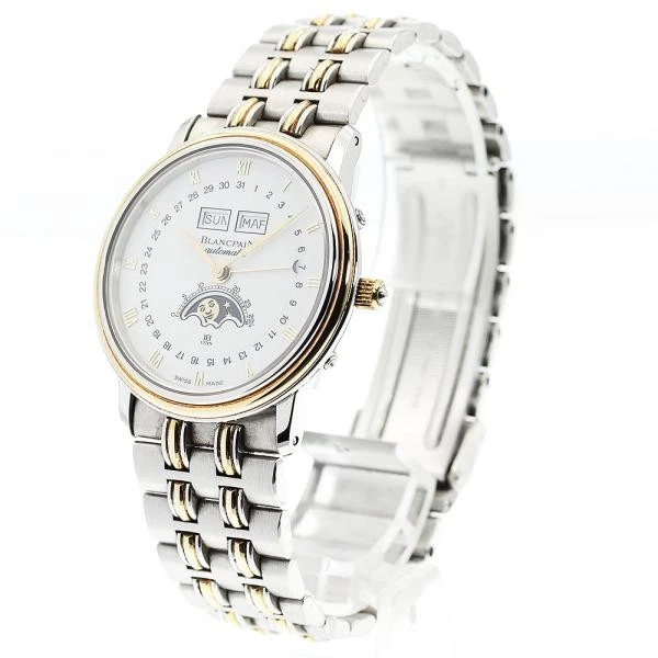 Blancpain — Blancpain Villeret 34mm SS White Dial Automatic Moon Phase Watch #C3023