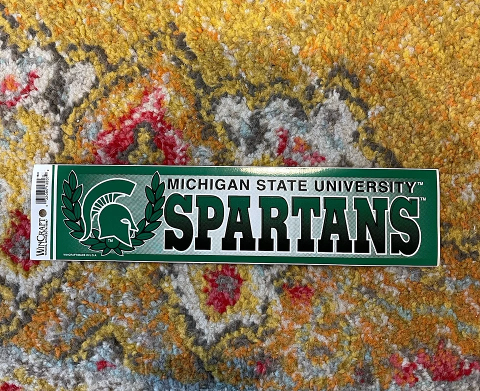 Pegatina de parachoques Wincraft Michigan State de colección de la década de 1990 NCAA Spartans Go Green de colección Foto 3 de 3