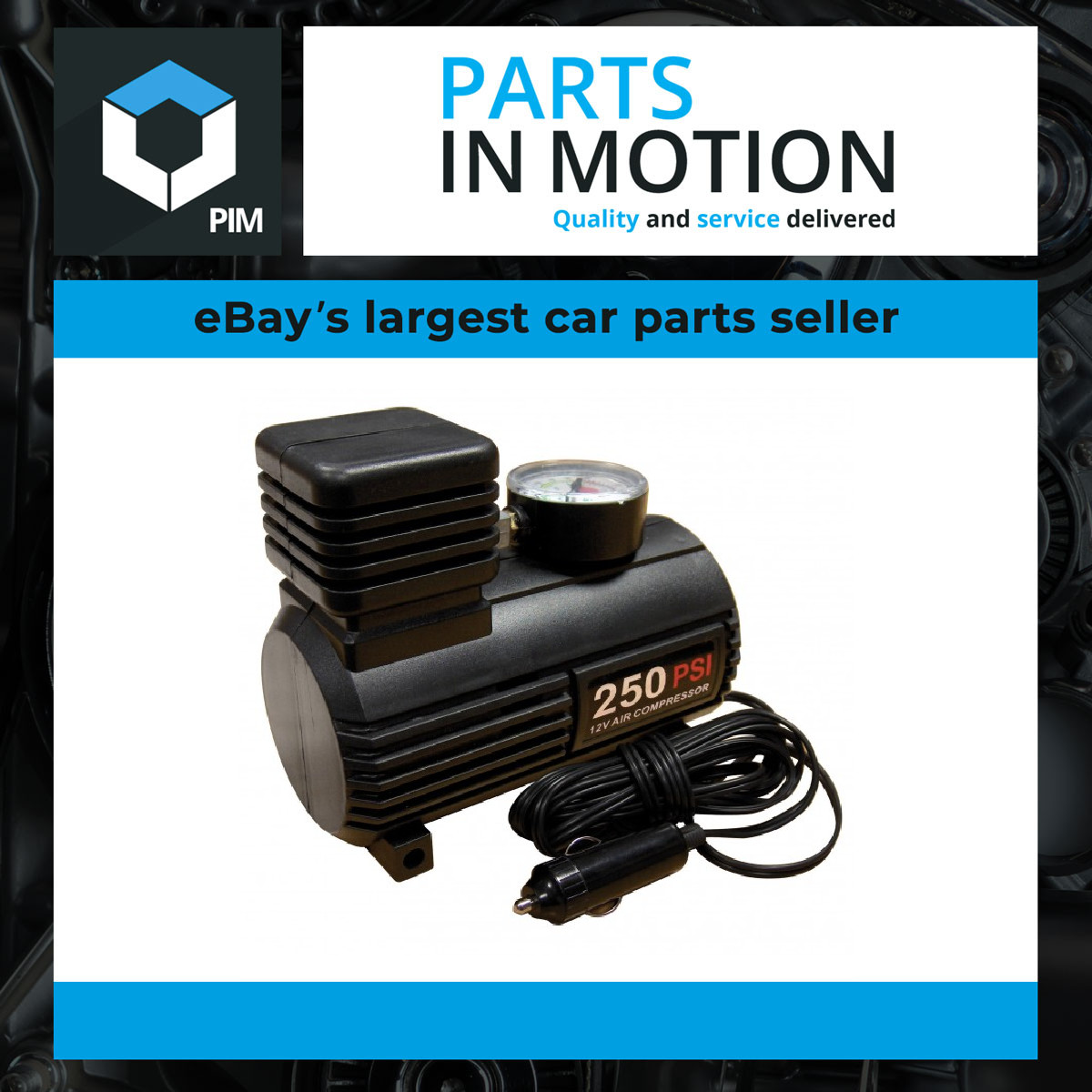Air Compressor + Gauge Car Bike Tyre Inflator 250PSI Portable Compact 12v SWAC1 - Image 2