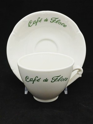 Cafe de Flore 4 Oz Restaurant Cup/Saucer Set, Paris France, Apilco, Set 1
