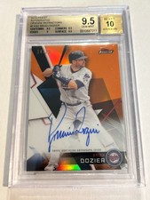 2018 Topps Finest Brian Dozier 14/25 Orange Refractor On Card Auto BGS 9.5/10 SP