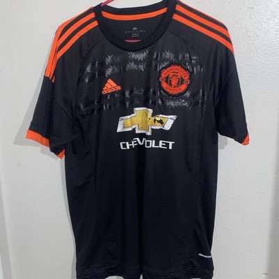 adidas Manchester United Wayne Rooney #10 Soccer Jersey Black/Orange Size XL