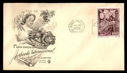Mayfairstamps Argentina FDC 1959 Flowers Earth Expo Horticola Internatl First Da