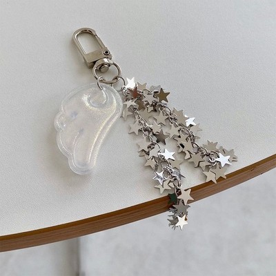 Star Angel Wing Keychain For Women Bag Charms Bag Hanging Pendant