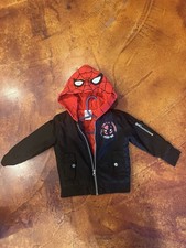 Marvel Spiderman Kids Bomber Jacket Hooded Size 3T