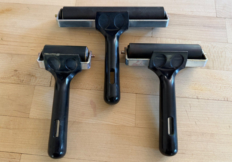 3 Essdee Ink Brayer Rollers 2 1/4”, 3 3/4” & 5 3/4" for Printmaking Ink Stamping