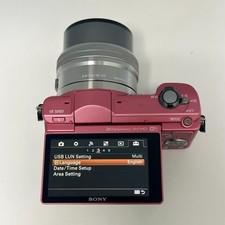 Near Mint Sony Alpha a5000 Pink Mirrorless Digital Camera 16-50mm Lens English