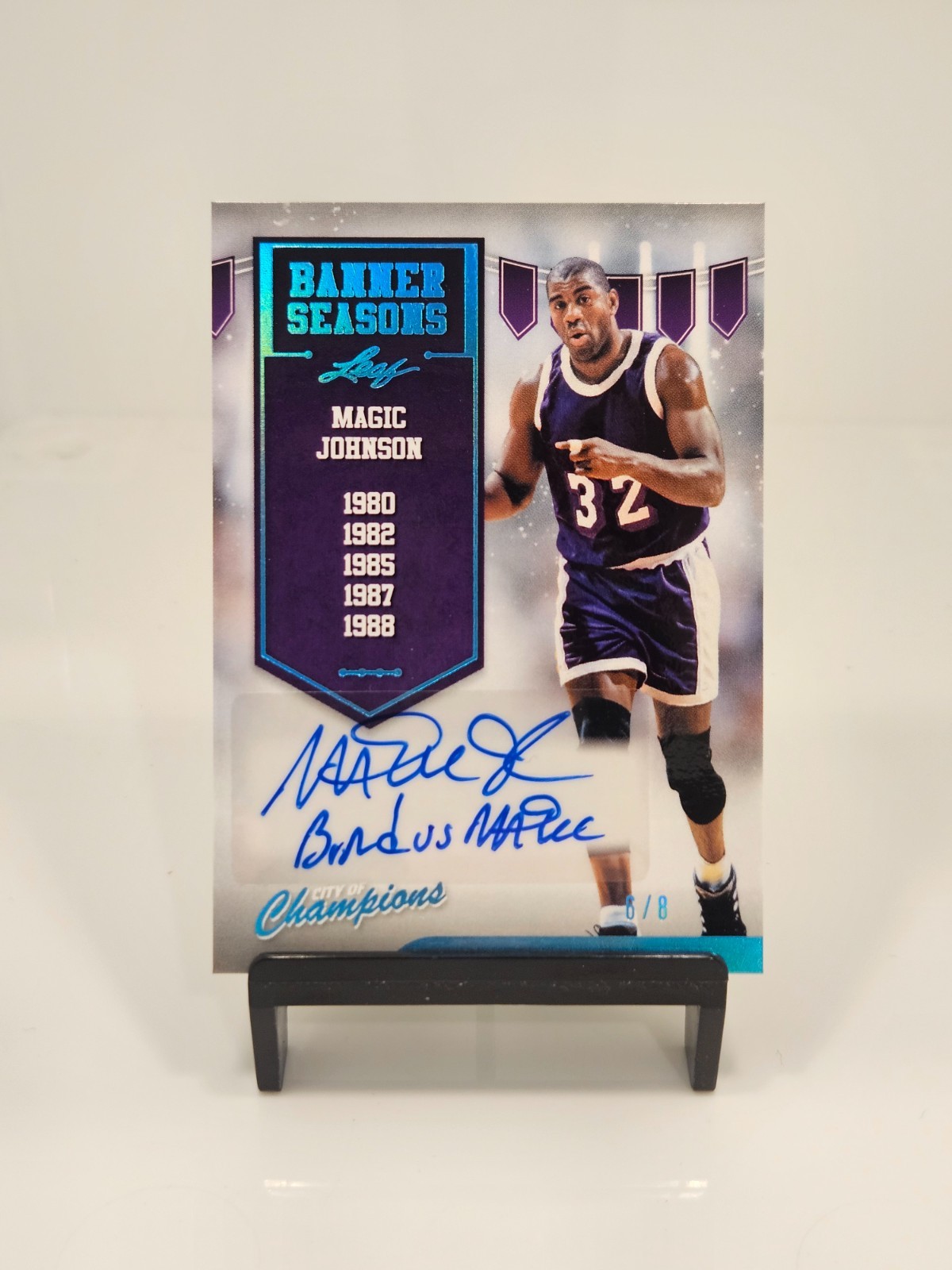 2026 Leaf City of Champions Magic Johnson Banner Seasons Auto /8