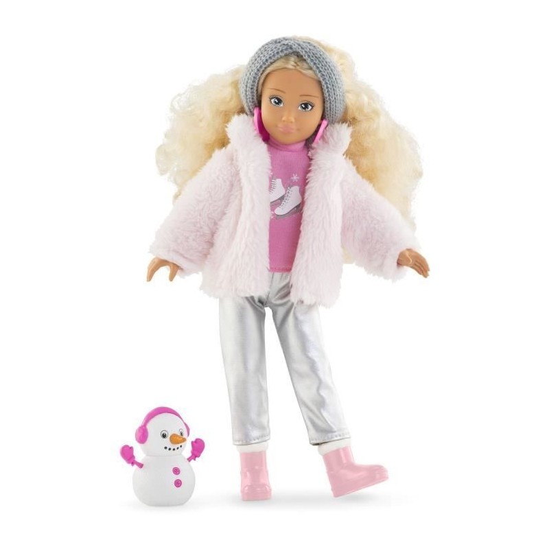 Poupée mannequin Corolle Valentine à la montagne avec 4 accessoires d'hiver