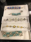 lot of vintage costume jewelry chain bracelets