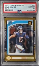 2024 Clearly Donruss Rome Odunze Gold Rated Rookie /10 #60 PSA 10 POP 1