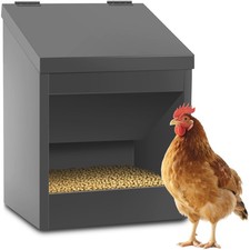 Metal Chicken Feeder,Automatic Chicken Grit and Oyster Shell Feeder Hanging o...