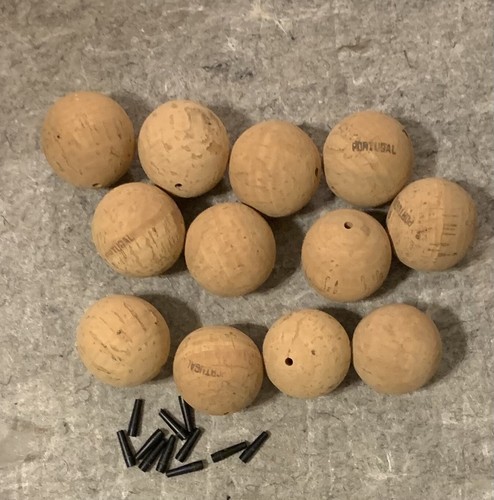 1 Dozen Vtg 2” Fishing Corks w/Slip Pegs NOS Williamson’s Bear Cat 70’s Big - Picture 3 of 6