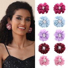 Handmade Flower Cloth Earrings Statement for Women Fashion Jewelry Party Wedding