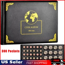 Coin Collection Holder Book Album For Collectors 300 Pockets Storage Box Case US