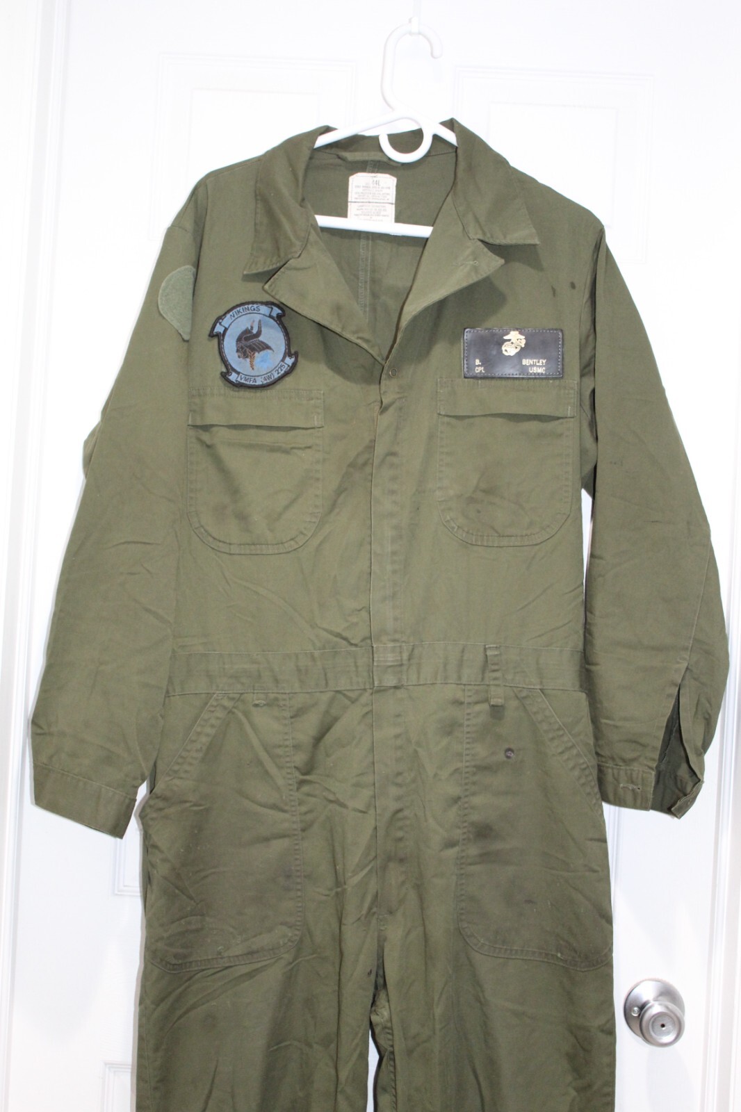 USMC US Marine Corps Olive Green OD Cotton Utility Coveralls Overalls