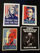 Anti Deep State Pro Liberty TRUMP Bumper Sticker lot Of 4 Assange Thomas...