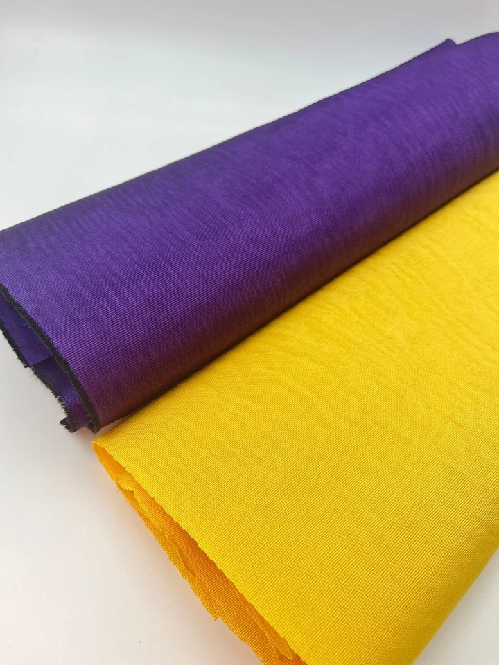 Yellow Silk Moire Fabric By 2 Meters, Watermark Patterned, Multicolor Options. - Image 4 of 4