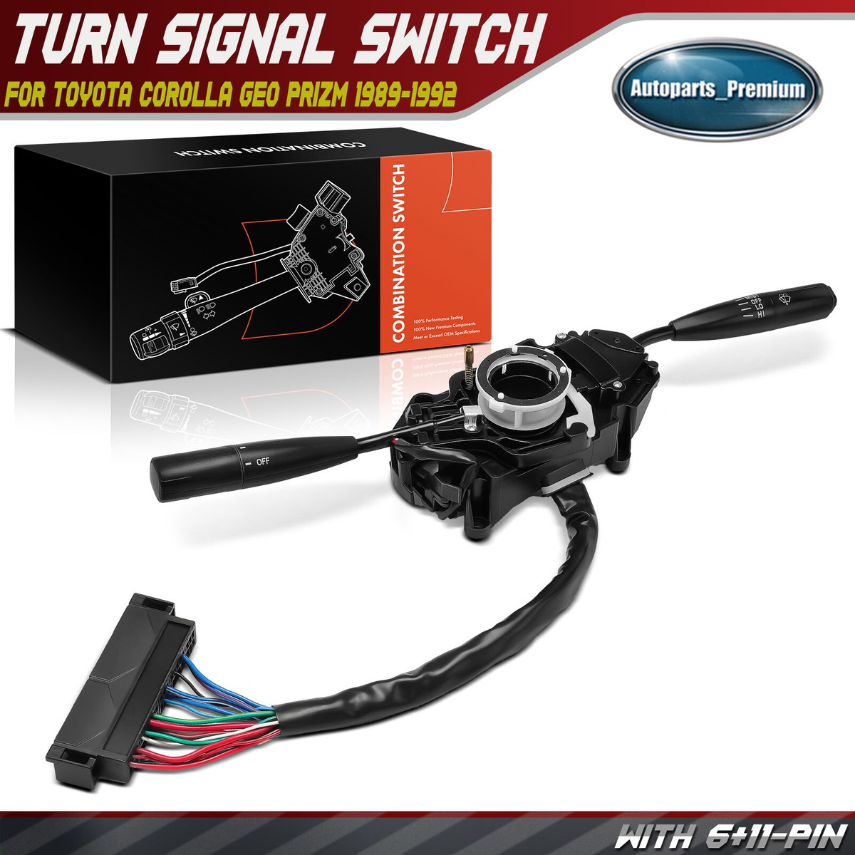 Turn Signal Switch for Toyota Corolla Geo Prizm 1989-1992 without