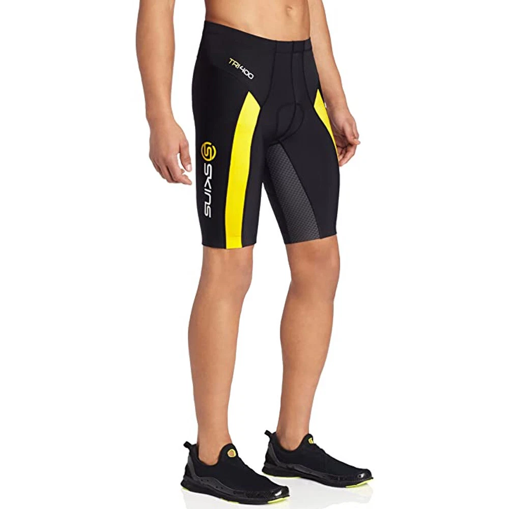 Skins Mens Tri400 Compression Shorts Pants Trousers Bottoms Black