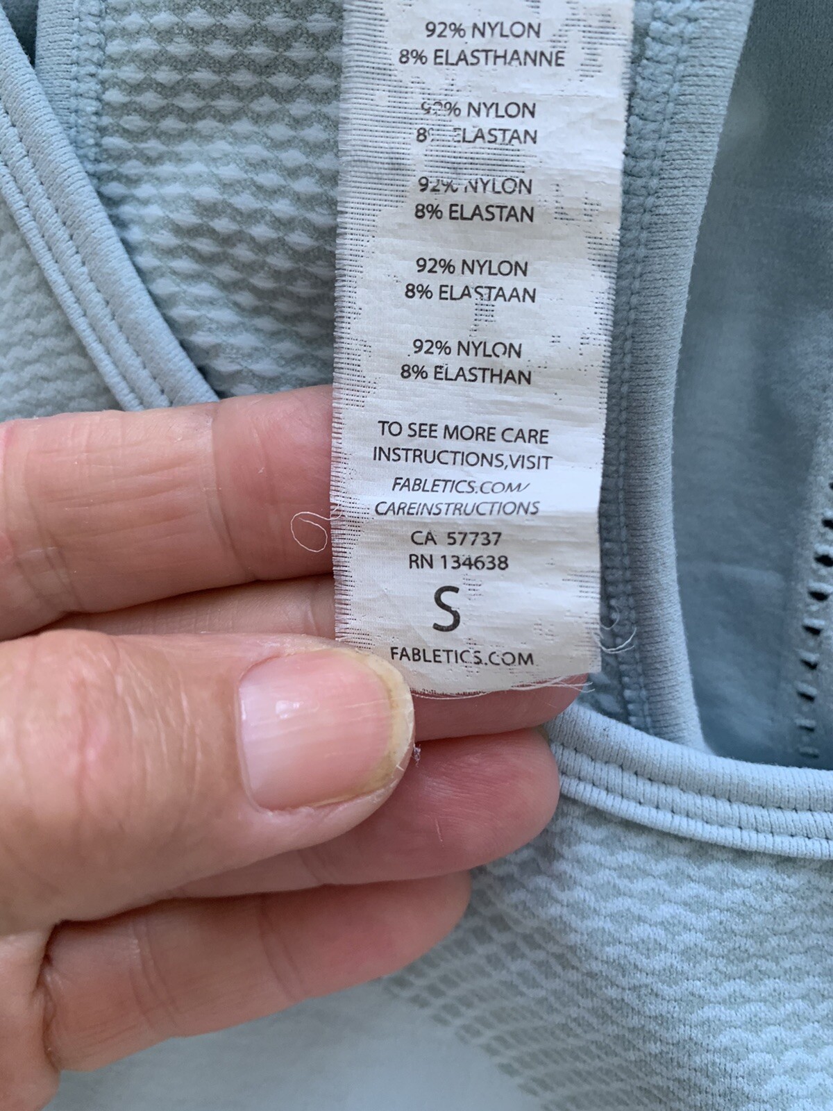 FABLETICS Light Mint Green Seamless Laser Cut Rac… - image 6