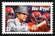 US Stamp Scott #3148 ~ 1997 32c Football Coaches: Bear Bryant, red bar MNH RL03