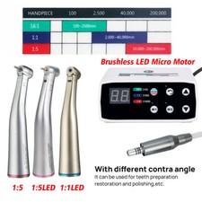 Dental LED Electric Micro Motor 1:1/ 1:5 / 1:4.2 Light Contra Angle Handpiece