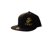 USMC Marines Embroidered Flat Bill Snapback Cap New