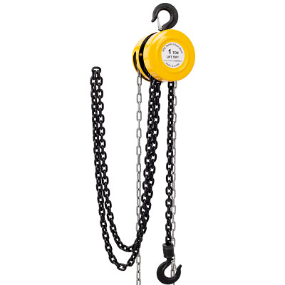 Steel Chain Hoist 2200LBS Capacity 10FT Manual Chain Fall for Warehouse Building