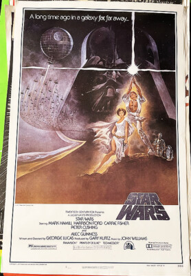STAR WARS! R'80S FAN CLUB STYLE A REPRO'! CLASSIC ROLLED U.S. OS