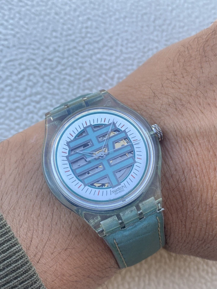 Swatch Automatic Ag 1995 Green Dial Date Swiss VTG 90’s 23 Jewels SAB100 Rare - Image 3 of 4