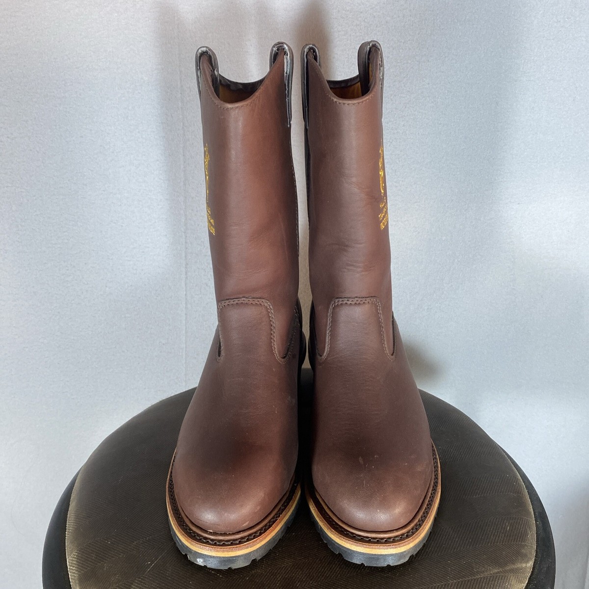 Hall's Western Lineman Boots Steel Toe Brown Leather 70622W