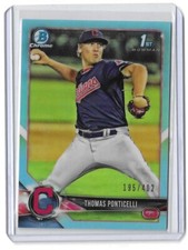 2018 BOWMAN CHROME DRAFT SKY BLUE REFRACTOR THOMAS PONTICELLI INDIANS /402