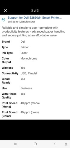 Dell S2830DN Monochrome Laser printer New In BOX Duplex 35SD260 - Picture 2 of 2