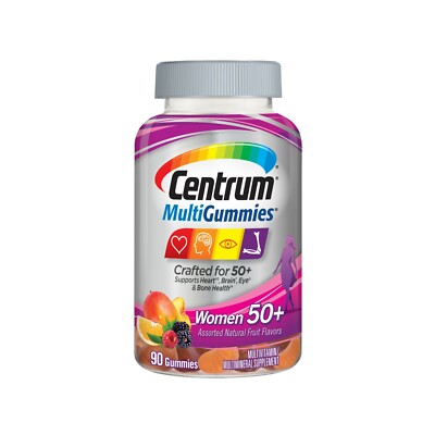 Centrum MultiGummies Women's 50+ Multivitamin Gummies Vitamin D3 B6 B12- 90 Ct.+