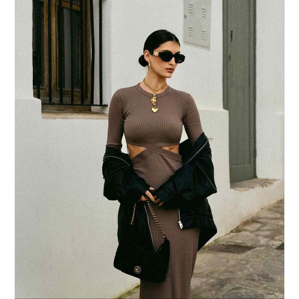 ZARA NEW ZARA CUT-OUT RIBBED KNIT DRESS MINK BROWN L LARGE | eBay ZARA NEW ZARA CUT-OUT RIBBED KNIT DRESS MINK BROWN L LARGE | eBay