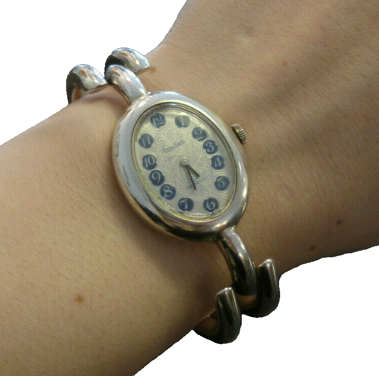 Excellent Uhr Damenuhr Silberuhr 835 er Silber Silberarmbanduhr