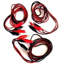 3 SETS INDUSTRIAL 7FT HEAVY DUTY TEST LEADS ALLIGATOR CLIP