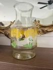 Vintage Retro Anchor Hocking Yellow Poppy Foxy Pitcher Carafe Juice Beverages 9"