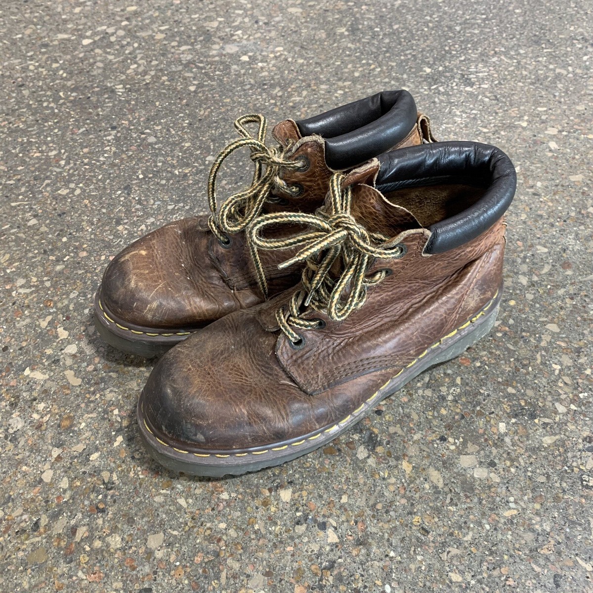 Brown Dr Martens Six Eye Martens 101 Leather 6-Eye Boots UK Allsole