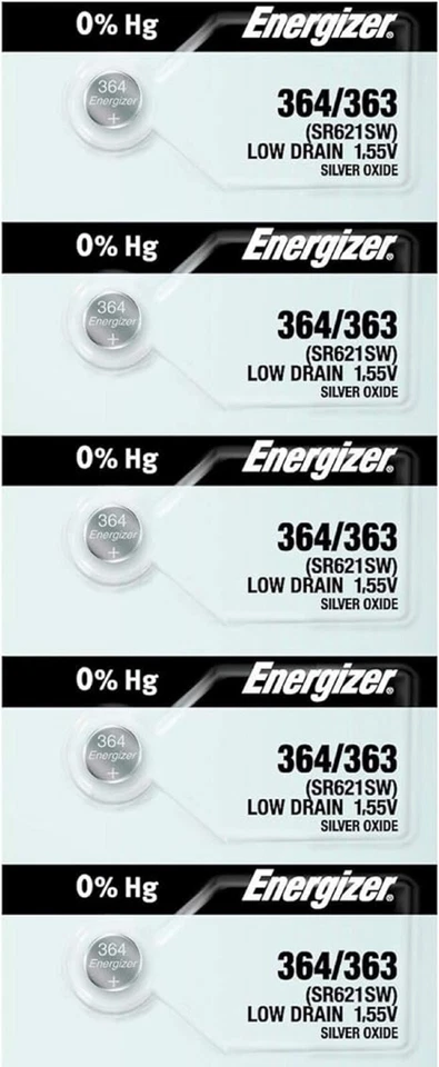 Box of 100 Fresh Energizer Watch Silver Oxide Batteries 364/363 SR621SW Battery - Image 2 of 3