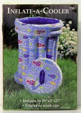 INFLATE-A-COOLER ( Cooler or trash can ) Inflates to 19"x 2"x 27" NEW IN BOX