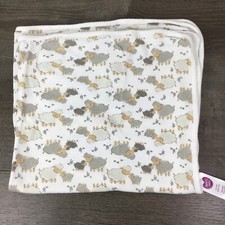Parent's Choice Sheep Lamb Baby Blanket Gray White Cotton Waffle Weave Thermal