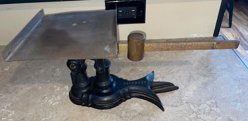 Vintage Fairbanks Scale 3-toed Crows Foot Black Cast Iron and Brass