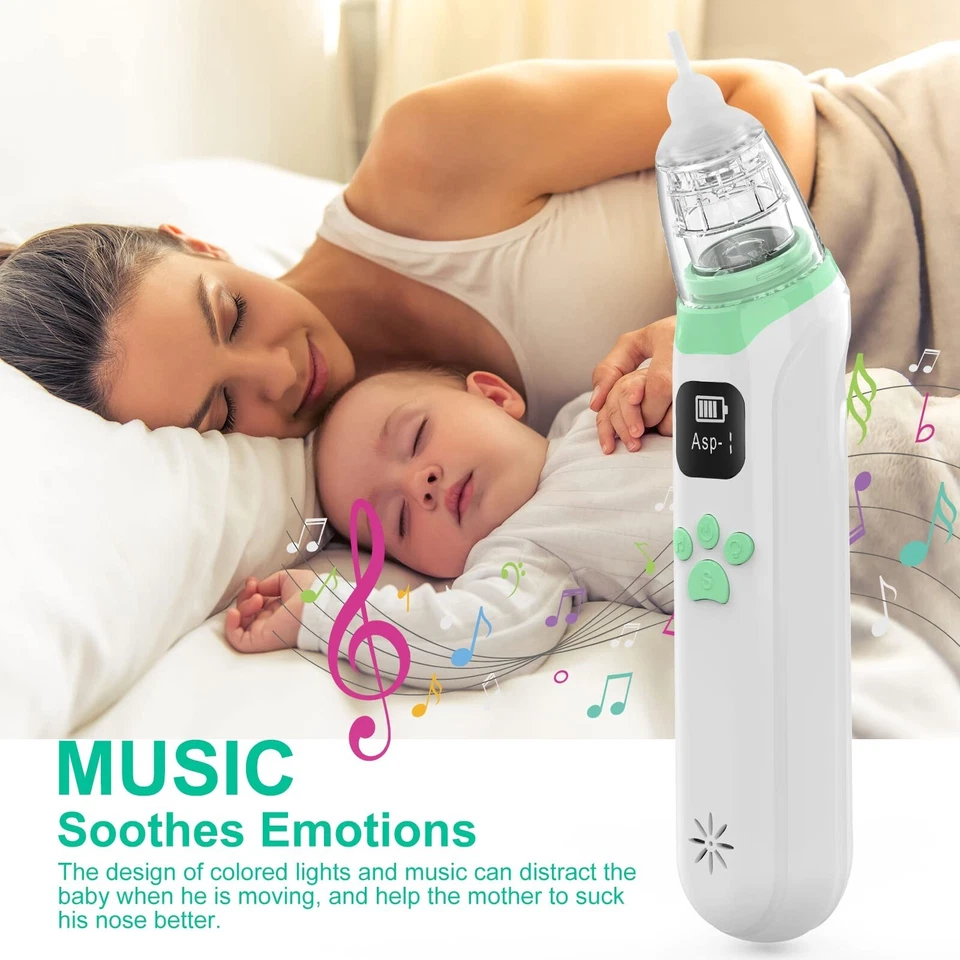ASPIRATORE NASALE ELETTRICO PER BAMBINI RICARICABILE USB PER NEONATI MUCO - Immagine 3 di 4