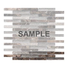 Brown Emperador Dark Metallic Glass Brick Joint Mosaic Tile Kitchen Backsplash