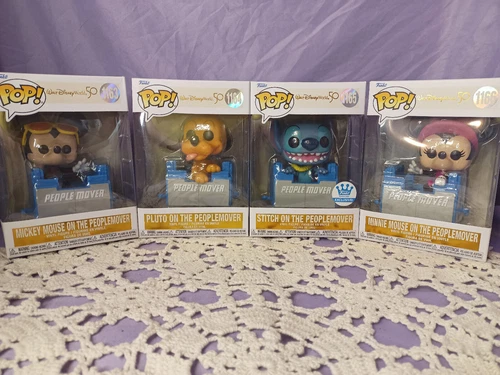 Funko Pop PEOPLE MOVER Full set Stitch Mickey Minnie & Pluto - Complete Set of 4
