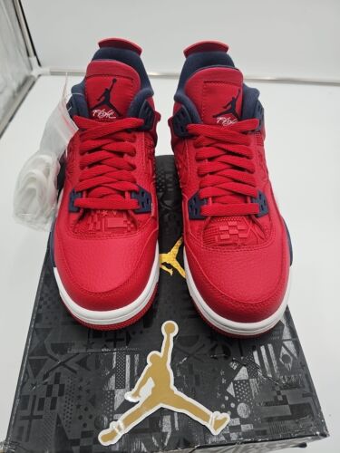 Size 5Y Nike Air Jordan 4 Retro FIBA RED New With Box - Picture 3 of 11