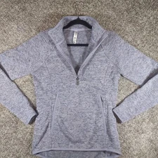 Kyodan 1/2 Zip Pullover Jacket Womens Sz S Lt Gray Purple Athletic Yoga Running