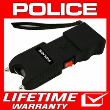 POLICE Stun Gun TW10-700 BV Heavy Duty Rechargeable LED Flashlight Siren Alarm